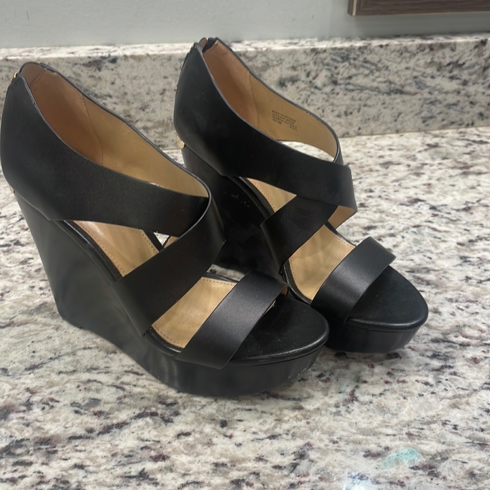 Black Michael Kors wedge heels